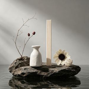 Difusor de Aroma en Botella de Cerámica con Varillas de Ratán, Fragancia de Gardenia, Sin Llama, Aroma Duradero para Interiores - Product Image 1