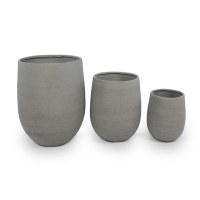 Pot de fleurs en céramique émaillée de style américain, gris clair moucheté, en forme d'œuf, pour intérieur/extérieur, jardin, patio, avec trou de drainage