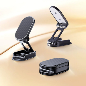 Popular Universal <b>Folding</b> Mobile Car Holder 360 Adjustable Rotation Magnetic Phone Cradle Aluminum Dashboard Phone Mount Stand - Product Image 2