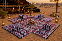Ensemble de sièges au sol arabes de luxe, canapé portable avec coussins Majlis, tapis de salon pour le camping, ensemble de tapis pour événements en plein air et dans les jardins