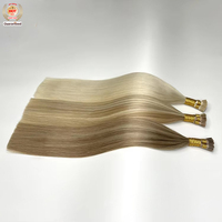 Extensions de cheveux Remy lisses et soyeux de 100g, double épaisseur, cuticules intactes, vierges russes, nano anneaux pré-collés, couleurs unies slaves, vente en gros