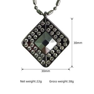 Collier solaire noir à ions négatifs 100% véritable, chaîne en lave, Nano Quantum Science Bio détarar, pendentif énergétique - Product Image 2