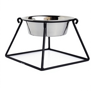 Black Iron Stand <b>Pet</b> Feeder with Steel <b>Bowl</b> Dog <b>Bowls</b> Replacement Food <b>Bowl</b> - Product Image 1