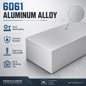 Barra plana sólida de aluminio YOUNTHYE 6061 de 2 x 4 x 8 pulgadas para trabajo de torno y fresado CNC - Product Image 3