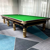 Biliard Table Snooker 12ft Professionnel avec Lustres De Piscine Boules Queues Craies Accessoires Mable Snooker Table De Billard
