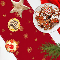 Nappe de Noël LINGKAI en lin lavable et écologique, imprimée avec un motif d'arbre de Noël, pour la maison, l'hôtel et les fêtes