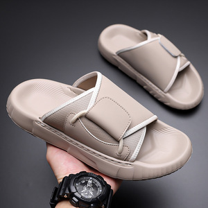 Sandalias de Verano para Hombre, Suela Gruesa, Base Suave Antideslizante, Punta Abierta, Suela de Goma, Entresuela de EVA, Forro de Poliéster, Color Sólido - Product Image 1