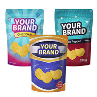 Op maat bedrukte herbruikbare staande PE-ritszakjes voor gedroogd fruit, snoep, noten, verpakking met ziplock sluiting en logo's