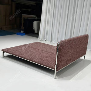 Recién llegado, muebles modernos de lujo para el hogar, marco de cama de madera maciza de roble con plataforma de Panel, cama de estilo de madera maciza - Product Image 3