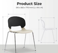 Chaise de conférence moderne empilable pour auditorium, siège en plastique, structure métallique thermolaquée, sans accoudoirs, pour salle de classe