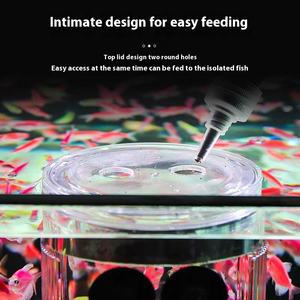 Boîte d'alimentation multifonctionnelle en acrylique pour petits poissons juvéniles Boîte d'alimentation d'isolement Réservoir d'éclosion de <span class=keywords><strong>suspension</strong></span> pour alevins de paons Plastique durable - Product Image 4