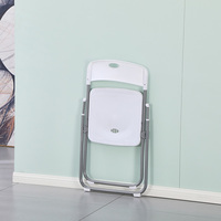 Silla Plegable Simple Multiusos, Silla Plegable Metálica Portátil para Reuniones o Actividades en Interiores