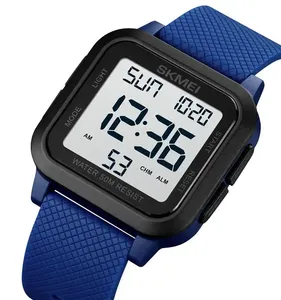 Skmei 1894 PU banda impermeable electrónico moda esfera cuadrada hombres de negocios <span class=keywords><strong>reloj</strong></span> Relogio Masculino EL Light Countdown Relojes - Product Image 2