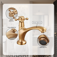 Robinet d'extérieur vintage antique en bronze, simple, pour eau froide, en laiton massif, pour jardin, pelouse, piscine, cour