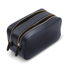 Customized Mens High Quality Double Zip PU Leather Toiletry Washbag - Product Image 2