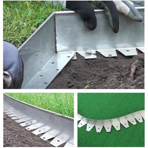 JNZ Bordures de <span class=keywords><strong>jardin</strong></span> en métal de <span class=keywords><strong>conception</strong></span> moderne, à picots, haute densité, pour maisons et hôtels, idéales pour gazon artificiel - Product Image 2