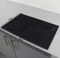 Tapis de service portable en silicone écologique pour café et cuisine, 45*30CM, surface de drainage, protection de comptoir pour café