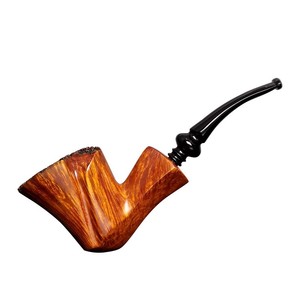 Muxiang Wooden Tobacco Pipe Bent Type Light Glossy Finish For Men Smoking - Product Image 4