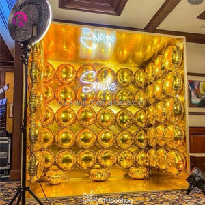 Boîte photo carrée à LED RVB, coque de magazine, miroir, photomaton pour fournitures de fête, décoration de ballons, <span class=keywords><strong>fond</strong></span> d'<span class=keywords><strong>anniversaire</strong></span> - Product Image 4