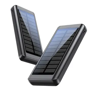 Quality Assurance Solar Charger 14000mAh Double USB Outdoor Camping Emergency Power Bank With Flashlight