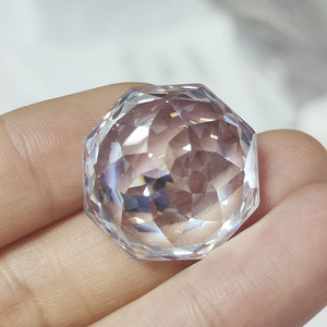 หินเซอร์โคเนียเซอร์โคเนียตัดทรงแปดเหลี่ยม20x20มม. พลอยเทียมเซอร์โคเนียตัดทรงแปดเหลี่ยมสีขาว/แดง - Product Image 6