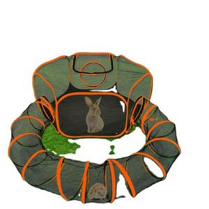 Tente pour chat d'extérieur BSCI Factory, parc de jeu pop-up pour animaux de compagnie avec un tunnel pour chat, maisonnette portable pour chat. - Product Image 5