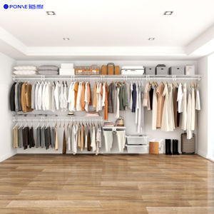 Rak dinding baja Modern dapat diperpanjang, rak MDF besar untuk pakaian gantung kamar tidur besar furnitur rumah - Product Image 1