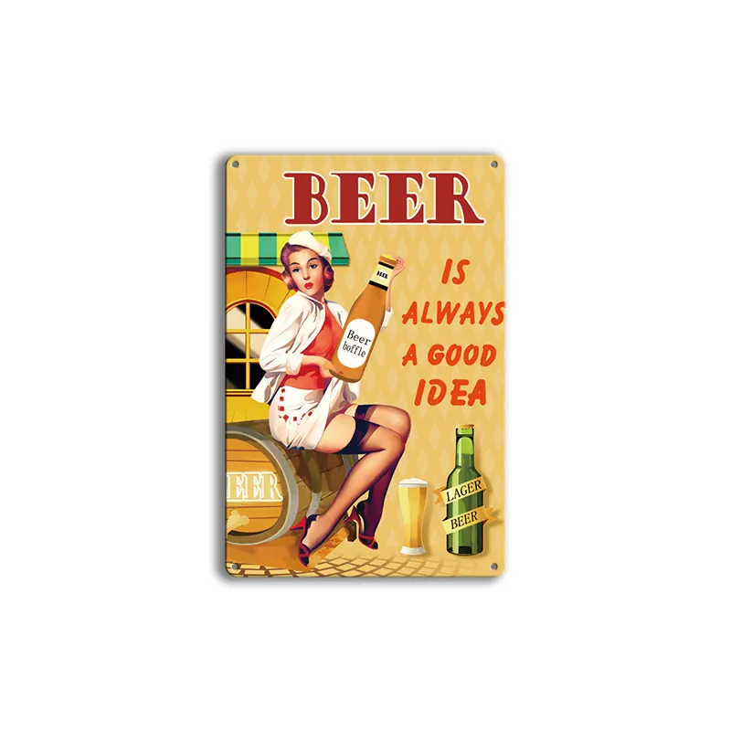 Beer is always good idea signs metal carfts vintage retro metalplaques en metal retro old poster tin signs