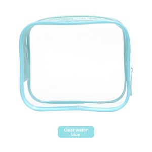 Ensemble de 3 trousses de toilette personnalisées à motif floral bleu, grande trousse de voyage à fleurs bleues, trousse de maquillage en coton PVC - Product Image 5