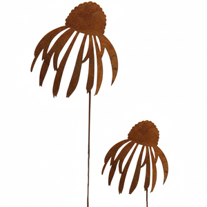 Piquets de jardin en métal à motifs floraux créant de belles décorations extérieures pour une aménagement paysager saisonnier et dynamique de la maison - Product Image 1