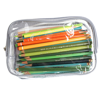 Étui à crayons en PVC transparent, boîte à crayons Portable en vinyle, sac à crayons en plastique étanche à fermeture éclair