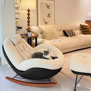 Sillón Reclinable Tipo Balancín para Adultos, Moderno y Sencillo, <span class=keywords><strong>de</strong></span> Tela, para Sala <span class=keywords><strong>de</strong></span> Estar, Hogar, Ocio, Sofá, Balcón, Silla Relax - Product Image 2