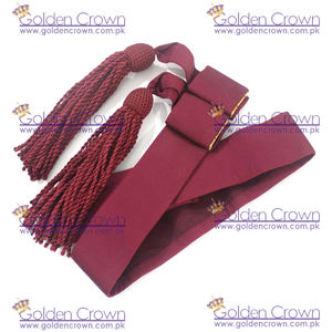 ผ้าคาดเอวสีแดงเข้มเมทัลลิกสำหรับงานพิธีการ ใช้สำหรับเสื้อผ้าและของตกแต่งบ้าน ขนาดสั่งทำได้ - Product Image 6