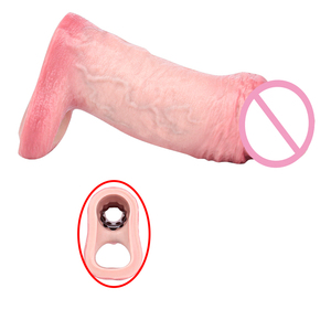 Funda de silicona para pene grande, anillo de funda de pene abierto, consolador hueco realista, tamaño S <span class=keywords><strong>M</strong></span> L <span class=keywords><strong>XL</strong></span>, juguete sexual para agrandar el pene - Product Image 2