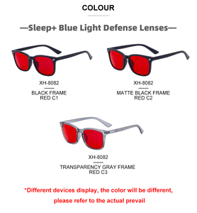Lunettes de <span class=keywords><strong>soleil</strong></span> anti-lumière bleue UV400 de protection pour femmes et hommes, Partagas Wholesale, couleurs rouges, favorisant le sommeil - Product Image 5