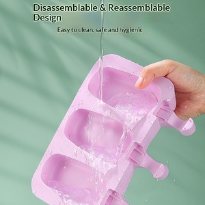 Moule à glaçons et bâtonnets de crème glacée en silicone écologique sans BPA avec 50 bâtonnets en bois pour un démoulage facile - Product Image 3
