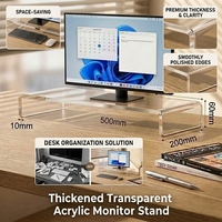 Support d'écran en acrylique transparent épaissi, étagère de rangement pour chaussures en forme de U, support de bureau en acrylique peu encombrant pour l'affichage de figurines