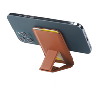 FD PH-HO-04 Kulit PU Universal Adjustable Folding Magnetic Phone Stand Wallet Cardholder Untuk Penggunaan Luar Ruangan Mendukung Ponsel 5.5-7.5 Inch