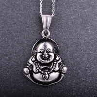 Hiphop bouddha pendentif pour hommes rétro titane acier colliers bijoux nouveau bouddhisme religieux Cool bouddha pendentif de charme