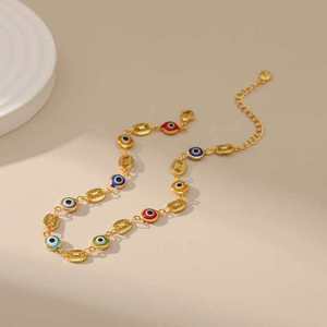 Chaîne <span class=keywords><strong>de</strong></span> <span class=keywords><strong>cheville</strong></span> réglable en alliage <span class=keywords><strong>de</strong></span> cuivre plaqué or 18 carats, maillons multicolores en forme <span class=keywords><strong>de</strong></span> grains <span class=keywords><strong>de</strong></span> café, bijou <span class=keywords><strong>de</strong></span> pied bohème porte-bonheur pour femme, cadeau idéal pour la plage - Product Image 4