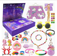 Calendrier de l'Avent de Noël, Boîte Mystère, Ensemble de Bijoux, Calendrier de Compte à Rebours pour Filles, Cadeau d'Anniversaire de Fêtes, Jouet Surprise, Kit de Jeu de Découverte