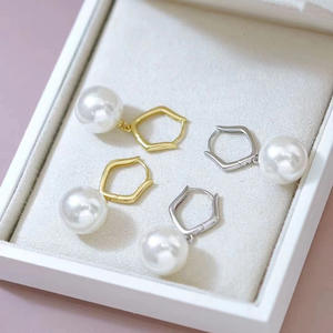 Aretes de Plata S925 para DIY con Perlas, Edición Ligera, con Cuentas Redondas de 8-12mm 21873 - Product Image 4