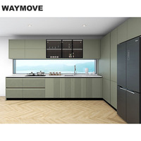 Meubles de cuisine WAYMOVE, placard en placage de bois, design en marbre stratifié, marbre artificiel, comprend un robinet et des charnières pour la vente en gros