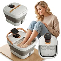 Masajeador Eléctrico de Pies Shiatsu de Alta Calidad, Spa para Pies, Pedicura, Circulación Sanguínea, Vibración, Diseño Plegable, Control de Tiempo