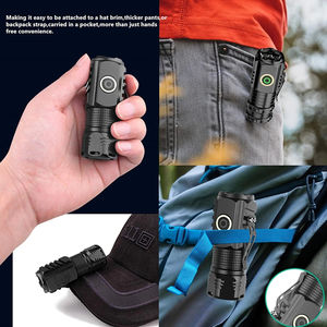 Mini lampe torche LED puissante, super lumineuse, en aluminium, rechargeable, étanche, pour la randonnée, le camping, avec aimant - Product Image 5