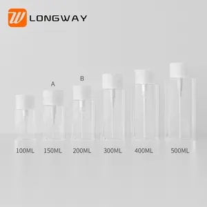 Customized Luxury Empty 100/150/200/300/400/500ml Toner Plastic Bottle Empty Push-down Cosmetic Nail Polish Remover Pump Bottle