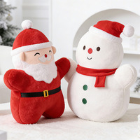 Vente en gros de peluches douces Kawaii de Noël, bonhomme de neige, Père Noël, coussin en peluche, jouets en peluche, décoration de Noël pour la maison, cadeaux de fête de Noël