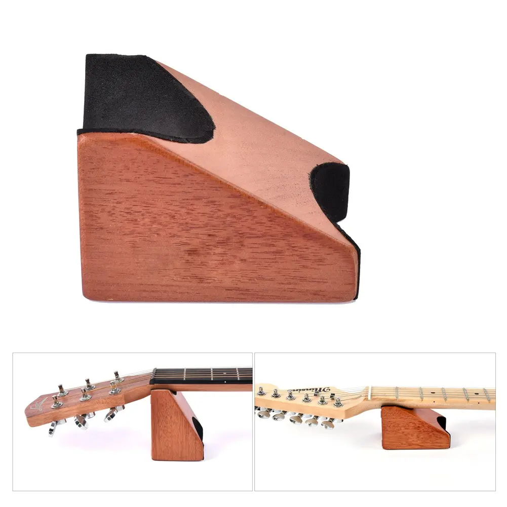 Descanso de pescoço de guitarra, descanso de mahogany, ferramenta de reparo para violão e baixo