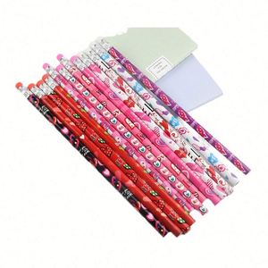 Juego de Regalo de Navidad 2024 al por Mayor, Lápices Promocionales de Madera HB Estándar con Diseño de Santa Claus, Artículos Escolares para Niños, Colores Personalizados, Negro - Product Image 1