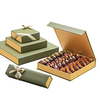 Boîte à chocolats en carton rigide gaufré réutilisable avec couvercle pour anniversaire, emballage cadeau créatif personnalisé en vrac, boîte recyclable